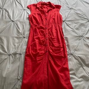 Zara- stretch Linen midi dress